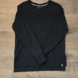 Women's LL Bean Cozy Sweatshirt Split Hem Size Medium Black EUC